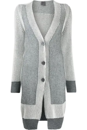 LORENA ANTONIAZZI Colour-block ribbed-knit cardi-coat