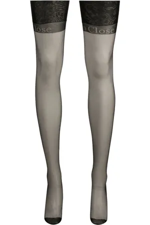 MAISON CLOSE Logo-intarsia semi-sheer stockings