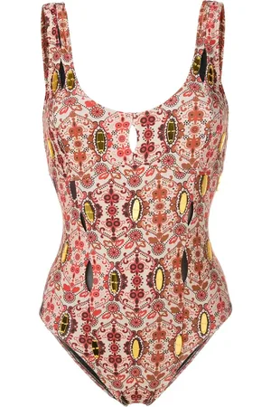 AMIR SLAMA Floral-print scoop neck swimsuit