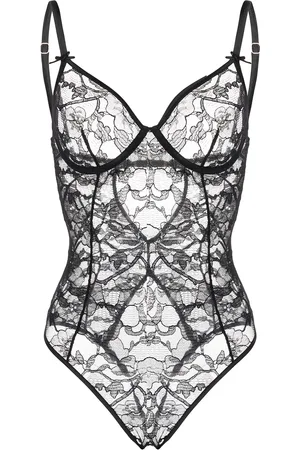 FLEUR DU MAL Magnolia lace ouvert bodysuit