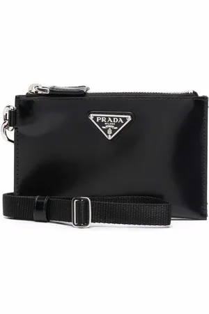 Prada Logo plaque zip-up wallet