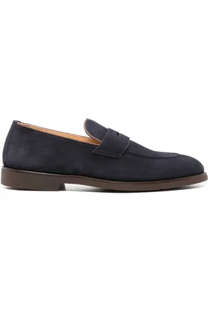 Brunello Cucinelli Penny-slot suede loafers