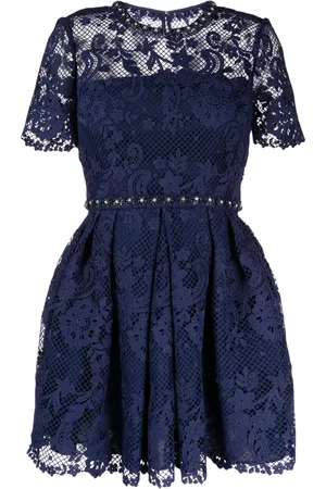 Self-Portrait Guipure-lace embellished dress