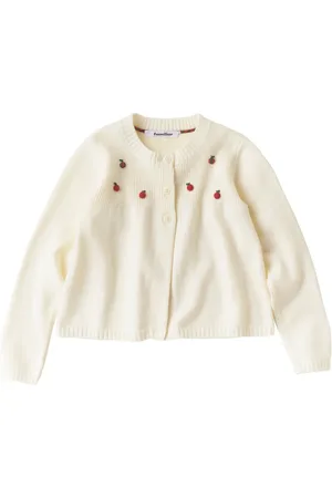 Familiar Apple-appliqu?? knitted cardigan
