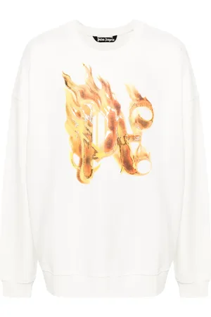 Palm Angels Logo-flame print sweatshirt