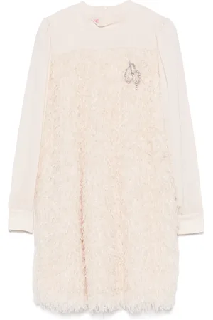 MISS BLUMARINE Feather-panel dress
