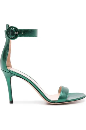 Gianvito Rossi Portofino 85mm metallic-leather sandals