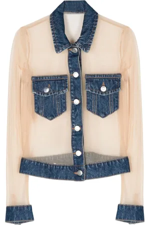 COPERNI Tulle-panels denim shirt