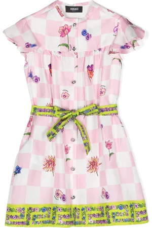 VERSACE Blossom-print silk shirt dress