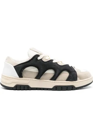 PAURA Two-tone panelled suede sneakers