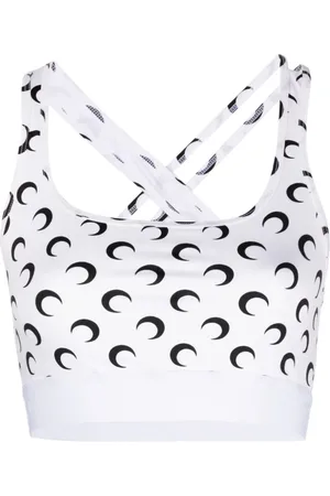 Marine Serre Crescent Moon-print crop top