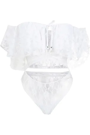 AMIR SLAMA Lace short sleeves bodysuit