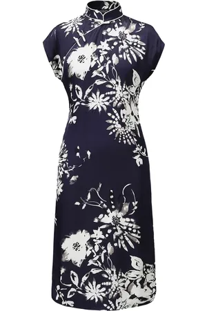 SHANGHAI TANG Shukui floral-print cotton midi dress
