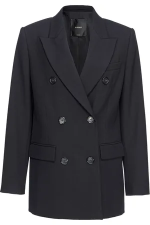 Pinko Double-breasted twill blazer