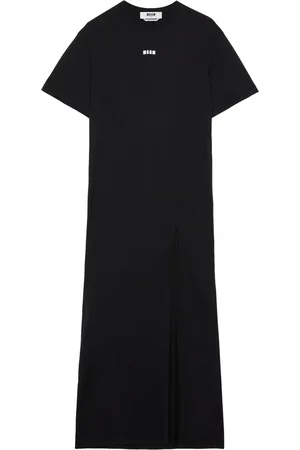 Msgm Logo-print cotton maxi dress