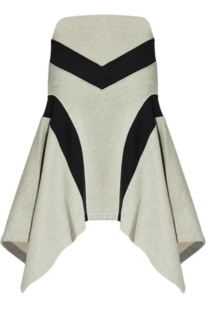 The Attico Asymmetric cotton midi skirt