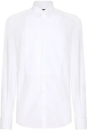 Dolce & Gabbana Gold-fit cotton tuxedo shirt