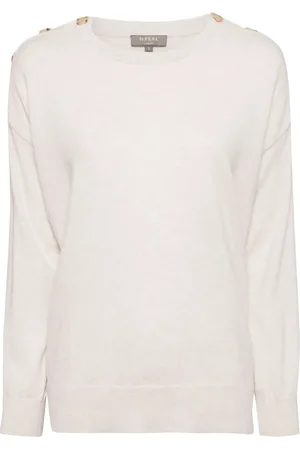 N.PEAL Button shoulder cashmere jumper