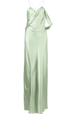 Michelle Mason Cowl-neck sleeveless gown