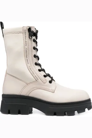 Calvin Klein Lace-up leather combat boots