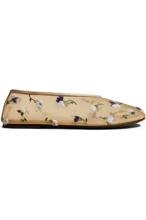Khaite The Marcy floral-embroidered ballerina shoes