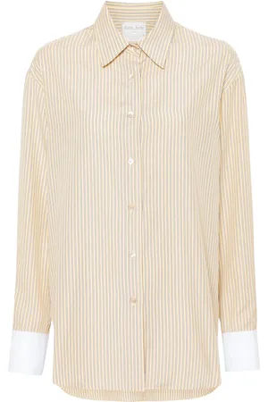 FORTE FORTE Contrasting-cuffs striped shirt