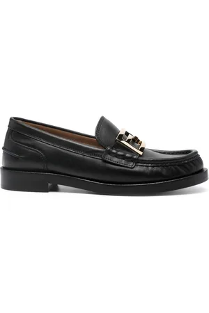 Fendi FF logo-plaque leather loafers