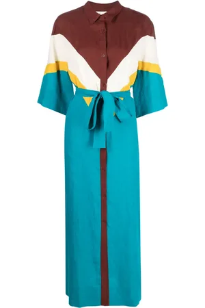Paula Panelled-design linen maxi dress
