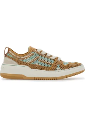 Salvatore Ferragamo Panelled macram??-detail sneakers