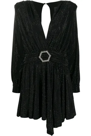 Philipp Plein Belted long-sleeve mini dress