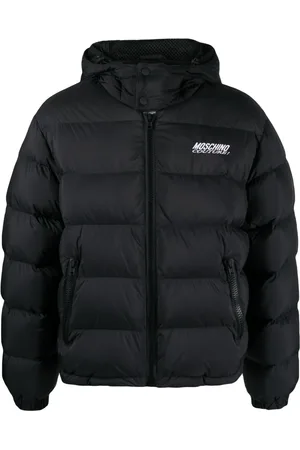 Moschino Logo-embroidered padded jacket
