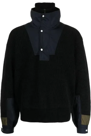 CROQUIS Contrast-panel knit jumper