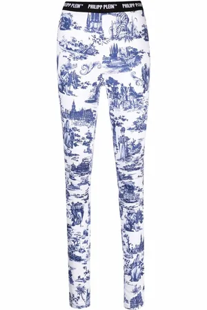 Philipp Plein Embroidered high-rise leggings