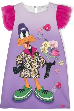 MONNALISA Daffy Duck graphic-print dress