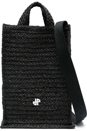 Patou Vertical JP raffia tote bag