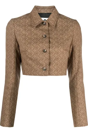 Marine Serre Moon Diamant jacquard cropped jacket