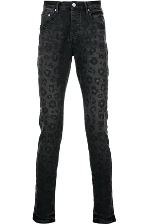 Purple Brand Monogram Leopard Print Jeans " "