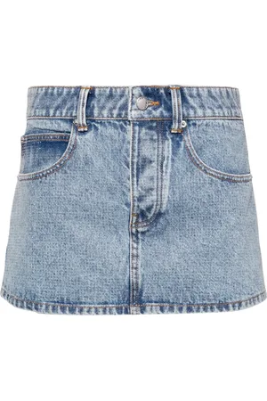 Alexander Wang Crystal-embellished denim mini skirt