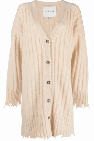 Herskind Base distressed ribbed cardi-coat