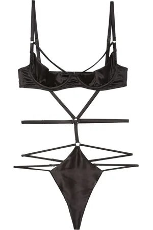 FLEUR DU MAL Strappy bondage underwire bodysuit