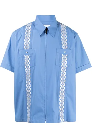 Ports V Geometric band cotton shirt