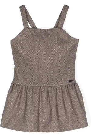 MONNALISA Herringbone-pattern sleeveless dress