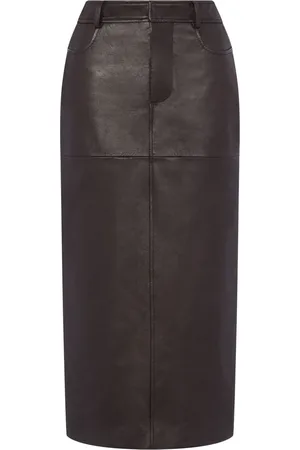 Moschino Pencil leather midi skirt