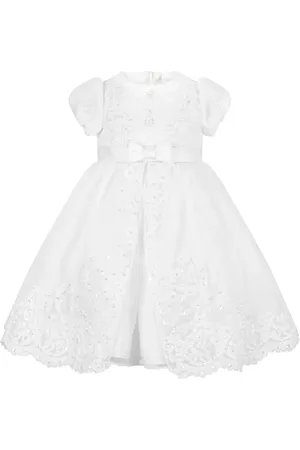 Sarah Louise Floral-embroidered beaded flared dress
