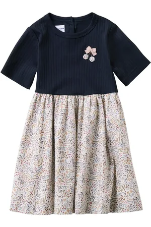 Familiar Bow-detail botanical-print dress
