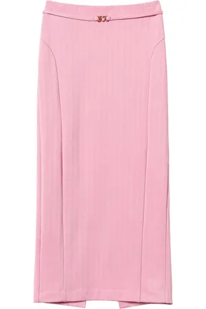 Twin-Set Herringbone jacquard midi skirt
