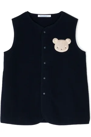 Familiar Bear-patch round-neck vest