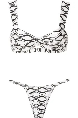 AMIR SLAMA Wave-print tanga bikini set