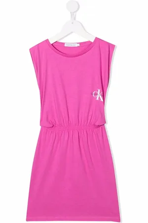 Calvin Klein Sleeveless logo-print jersey dress