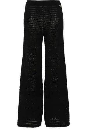 Twin-Set Pointelle-knit palazzo pants